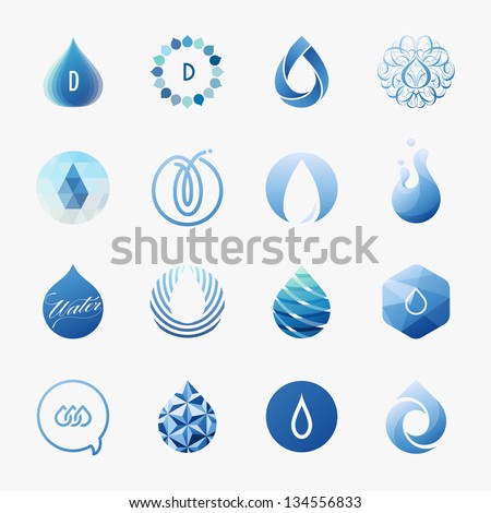 Drops Set of vector design elements Drops Set of vector design elements