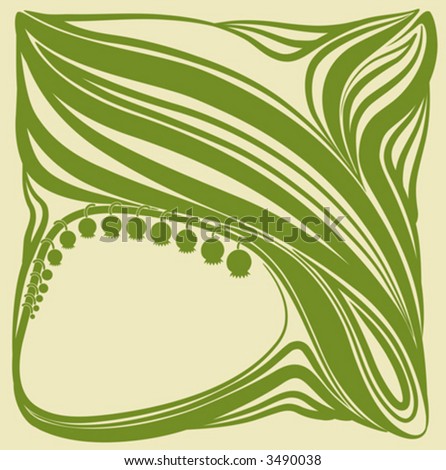 Lilies of the valley. Floral frame. Beautiful vector illustration. - stock vector