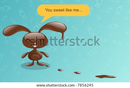 chocolate bunny what. stock vector : Chocolate bunny