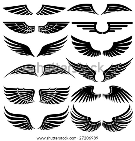 Logo Design Elements on Stock Vector   Wings  Elements For Design  Vector Illustration