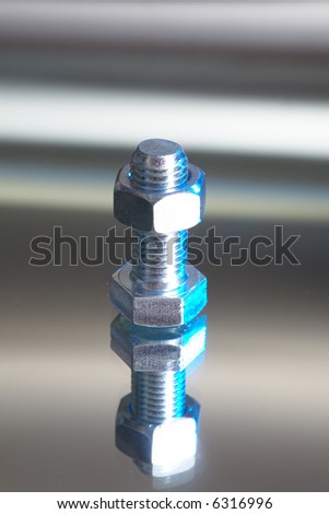close-up of metal bolts and nuts