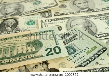 dollars organized as a background