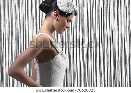 beautiful young woman in a wedding dress
