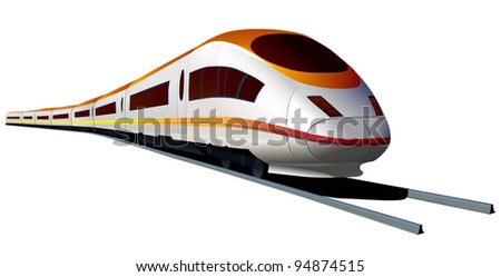 Isolated vector of modern high speed train.