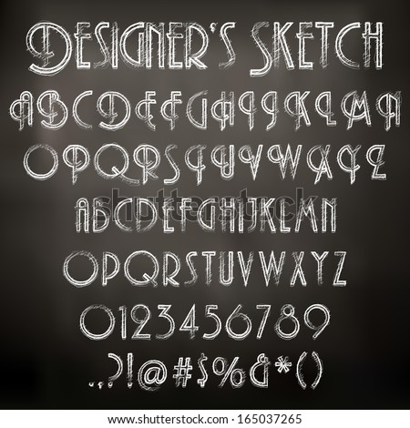 Vector illustration of chalk sketched characters on a blackboard background Vector illustration of chalk sketched characters on a blackboard background
