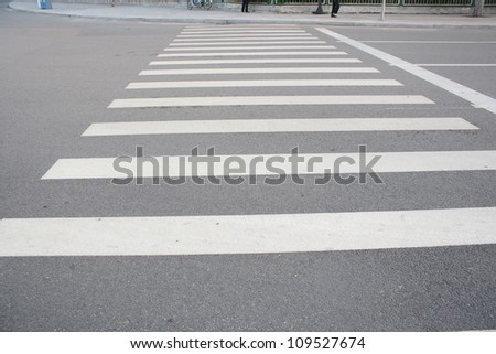 Zebra - pedestrian road crossing area