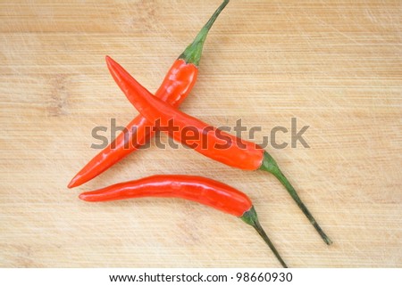 Three red pepper