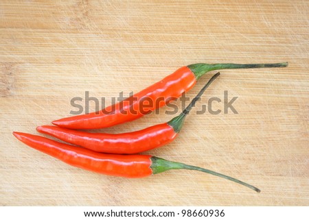 Three red pepper