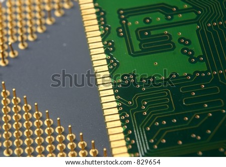Processor & memory chip (RAM) stacked, macro