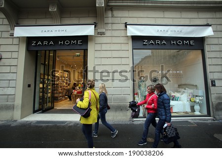BOLOGNA, ITALY - APRIL 19, 2014: A Zara Home store in Bologna, Italy, on Saturday, April 19, 2014. Zara Home is part of the Spanish Inditex group dedicated to the manufacturing of home textiles