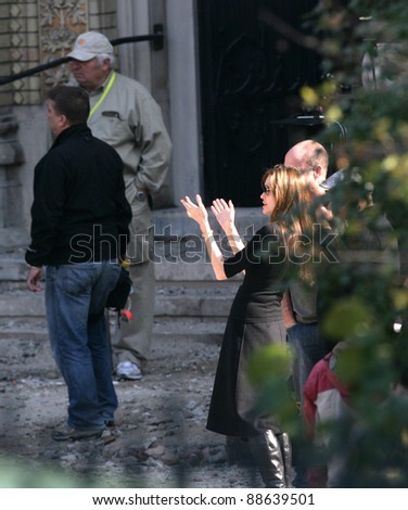 BUDAPEST - OCTOBER 13: Angelina Jolie, in the role of director, on the set of her Bosnian war drama currently in production in Budapest, Hungary, on Wednesday, October 13, 2010.