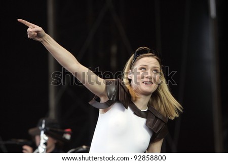 BUDAPEST, HUNGARY - APR 16: Irish electronica singer Roisin Murphy perform in concert at the annual Sziget music festival in Budapest, Hungary, on Saturday, August 16, 2008.