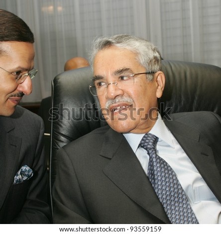 VIENNA - JAN 31: Saudi oil minister Ali I Nami, right, at the annual meeting of the  Organization of Petroleum Exporting Countries (OPEC) in Vienna, Austria,  on Tuesday, January 31, 2006.