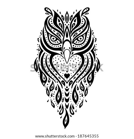 owl tribal pattern polynesian tattoo vector owl tribal pattern polynesian tattoo vector