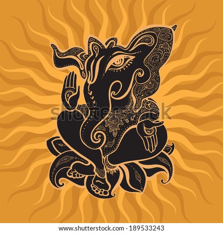 Hindu God Ganesha Vector hand drawn illustration Hindu God Ganesha Vector hand drawn illustration