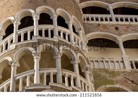 Close up shoot of  Buvolo place, secret but famous landmark located in Venice, Italy