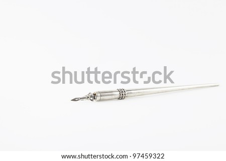 Silver Lady Ink pen  isolated on white background