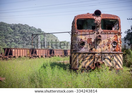 Abandoned train in Paranapiacaba railway station- SP - Brazil