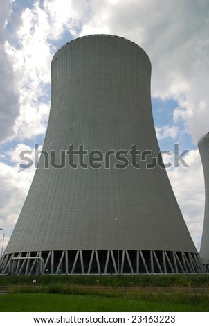 Nuclear power plant towers, a symbol of energy solution?