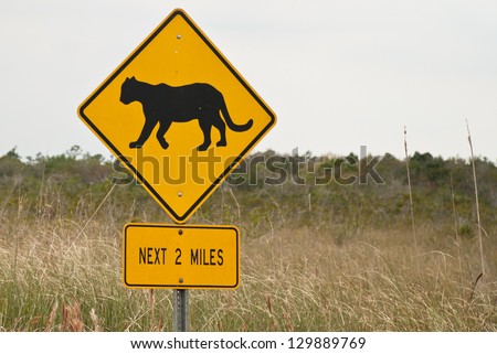 Road Sign with animal - Florida