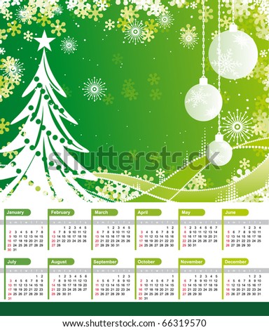Holiday Calendars 2011 on Christmas Calendar 2011 Stock Vector 66319570   Shutterstock