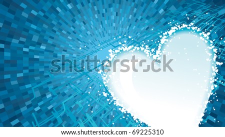 stock vector wedding anniversary card on blue shine background