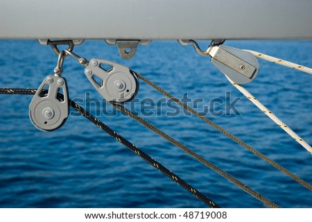 yacht rigging close up