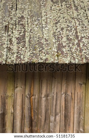 old rotten wood plank roof