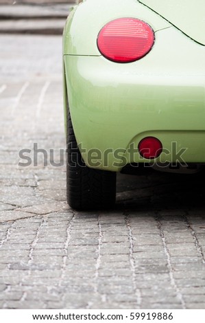 trendy green car\'s tail light