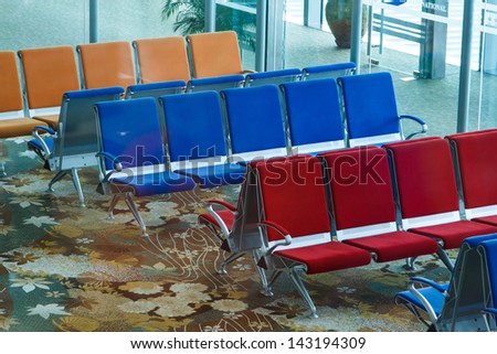 Airport chair waiting for the plane