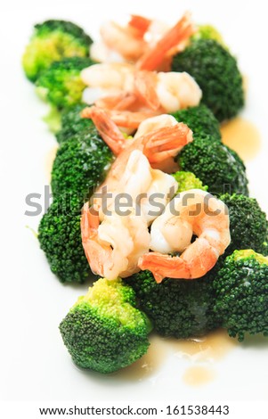 Shrimp Fried Broccoli broccoli with oyster sauce.