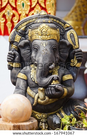Idol of the Hindu Elephant God Ganesha in a sitting posture