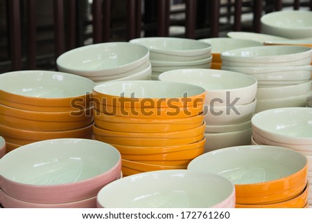 Brown Rice Bowl Stacked in factory