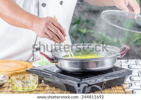 chef cooking for asian food menu name noodle