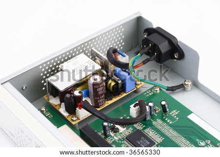 opened electronic device (network switch)