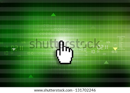 Mouse pointer on abstract binary background
