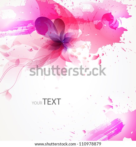 abstract background with pink flower  pink  blots