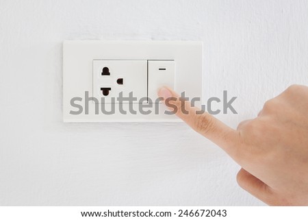 Press turn off electrical switch