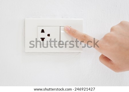 Press turn on electrical switch