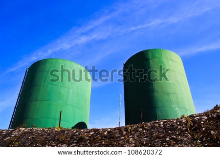 water treatment tanks on waste water treatment plant