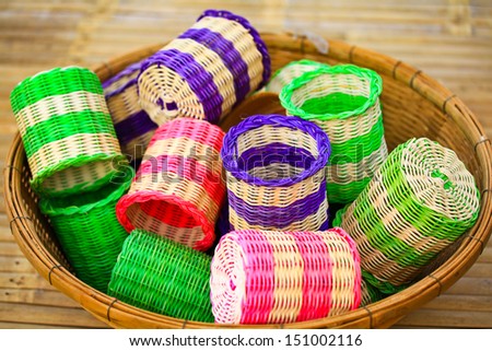 Mini color bamboo baskets for sale,