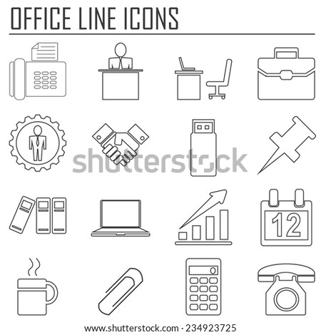business & office line icons