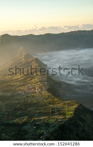 Highland village in Bromo Tengger Semeru National Park, East Java, Indonesia