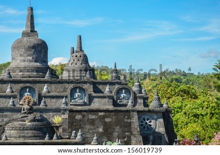 Bali landmark - buddhist temple of Banjar. exotic place of North Bali, Indonesia