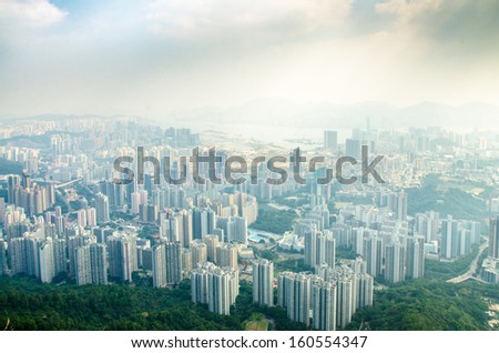Kowloon view from Lion rock, Hong Kong