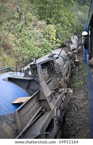 A train wreck in Parana State - Brazil.