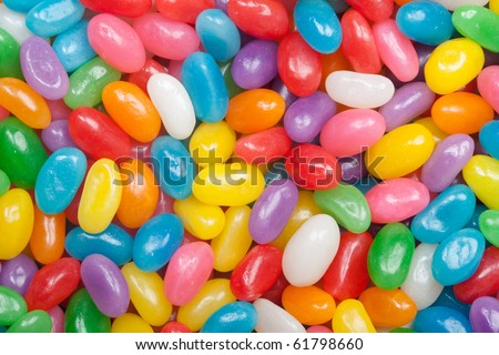 Assorted jelly beans. Colorful image great for backgrounds. Medium shot.