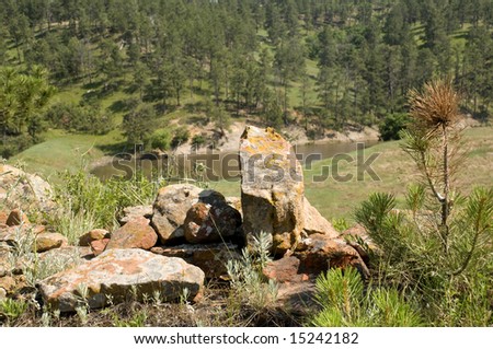 Rocks on Hill in Wyoming, rocks are said to be smoke rings created by native americans.