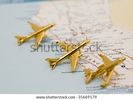 Three Planes Over California Map is Copyright and Trademark Free, Downloaded off www.nationalatlas.gov
