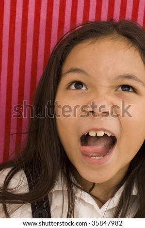 Asian Girl Making an Ugly Face